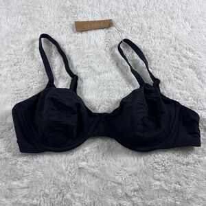 SKIMS Unlined Underwire Bra Onyx Black 36C BR-UWR-0234 Kim Kardashian Womens